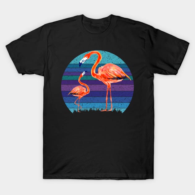 Pink Flamingo Sunset T-Shirt by RockReflections